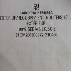 Pre Owned توب سي إتش كارولينا هيريرا حرير كريمي حلية فيونكة أكمام كب مقاس صغير - سمول