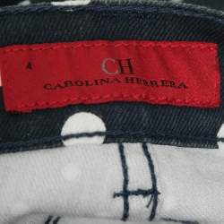 CH Carolina Herrera Blue Polka Dotted Denim Slim Fit Jeans S 