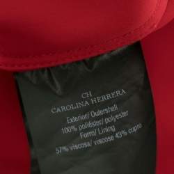 Pre Owned CH Carolina Herrera Red Crepe Ruffle Bishop Sleeve Dress S