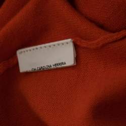 Pre Owned CH Carolina Herrera Orange Knit Long Sleeve Sweater XS
