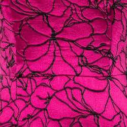 Pre Owned CH Carolina Herrera Pink Embossed Floral Jacquard Sleeveless Gown S