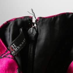 Pre Owned CH Carolina Herrera Pink Embossed Floral Jacquard Sleeveless Gown S