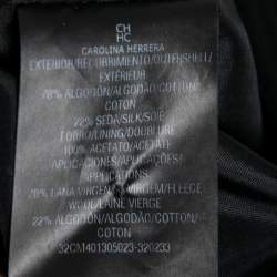 Pre Owned CH Carolina Herrera Black Tweed Paneled Peplum Jacket L