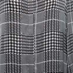 Pre Owned CH Carolina Herrera Black Monochrome Houndstooth Print Satin Dress M