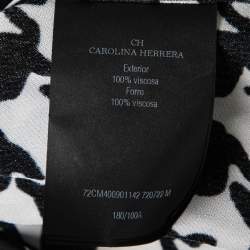 Pre Owned جاكيت سي أتش كارولينا هيريرا ساتان مطبوع هوندتوث مونوكرومي مقاس متوسط (ميديوم)