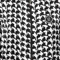 Pre Owned جاكيت سي أتش كارولينا هيريرا ساتان مطبوع هوندتوث مونوكرومي مقاس متوسط (ميديوم)