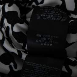 Pre Owned جاكيت سي أتش كارولينا هيريرا ساتان مطبوع هوندتوث مونوكرومي مقاس متوسط (ميديوم)