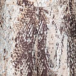 CH Carolina Herrera Brown Printed Satin Wide Leg Pants M