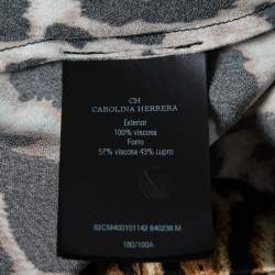 Pre Owned جاكيت سي أتش كارولينا هيريرا ساتان مطبوع نقشة الحيوان متعدد الألوان مقاس متوسط (ميديوم)