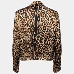 Pre Owned جاكيت سي أتش كارولينا هيريرا ساتان مطبوع نقشة الحيوان متعدد الألوان مقاس متوسط (ميديوم)