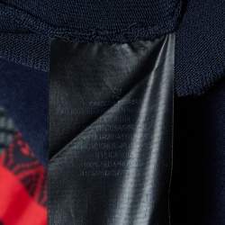 Pre Owned CH Carolina Herrera Navy Blue Knit Belted Sleeveless Top S