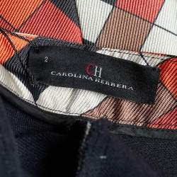 CH Carolina Herrera Multicolor Geometric Print Faille Tapered Pants S