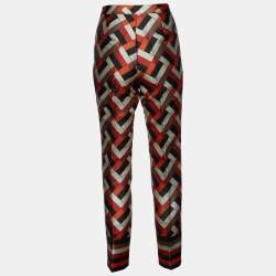 CH Carolina Herrera Multicolor Geometric Print Faille Tapered Pants S