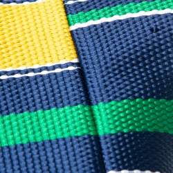 Pre Owned CH Carolina Herrera Multicolor Striped Satin Sleeveless Belted Dress S