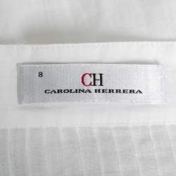 مملوكة مسبقًا CH Carolina Herrera White Ramie Pocketed Tunic M