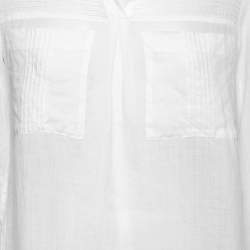 مملوكة مسبقًا CH Carolina Herrera White Ramie Pocketed Tunic M