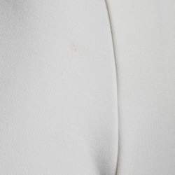 مملوكة مسبقًا CH Carolina Herrera White Knit Stripe Trim Detail Dress L