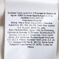 مملوكة مسبقًا CH Carolina Herrera White Knit Stripe Trim Detail Dress L