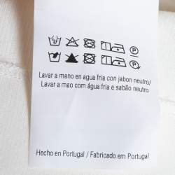 مملوكة مسبقًا CH Carolina Herrera White Knit Stripe Trim Detail Dress L