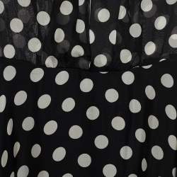 مملوكة مسبقًا CH Carolina Herrera Black Polka Dot Silk Sleeveless Maxi Dress M