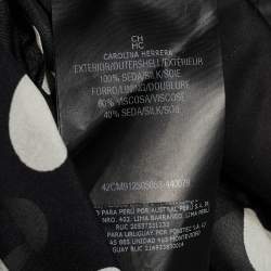 مملوكة مسبقًا CH Carolina Herrera Black Polka Dot Silk Sleeveless Maxi Dress M