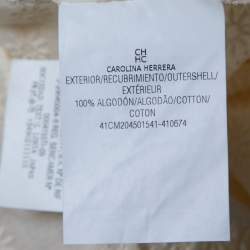 مملوكة مسبقًا CH Carolina Herrera Cream Floral Embroidered Lace Trimmed Tunic M