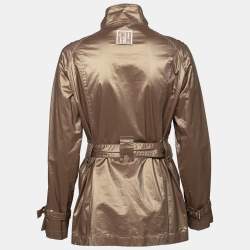 Pre Owned CH Carolina Herrera Gold Synthetic Trench Coat M