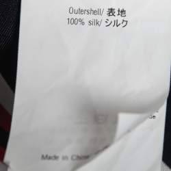 Pre Owned CH Carolina Herrera Blue & Red Striped Silk Belted Top XS