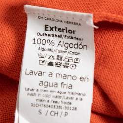 مملوكة مسبقًا CH Carolina Herrera Orange Cotton Knit Long-Sleeve Sweater S