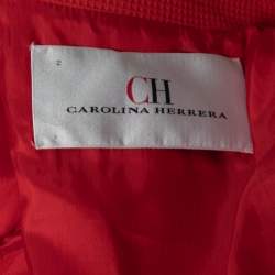 CH Carolina Herrera Red Knit Button Front Jacket S