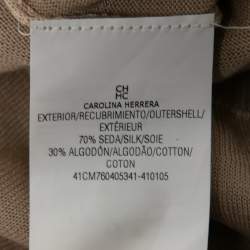 CH Carolina Herrera Beige Silk Knit Button Front Cardigan L