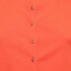 CH Carolina Herrera Orange Knit Button Front Cardigan XS