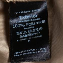 Pre Owned CH Carolina Herrera Gold Synthetic Cropped-Sleeve Zip Front Jacket M