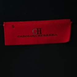 Pre Owned CH Carolina Herrera Navy Blue Crepe Zip-Up Track Jacket S