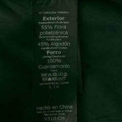 Pre Owned CH Carolina Herrera Black Cotton Ruffle Trimmed Belted Coat L