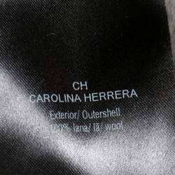 Pre Owned CH Carolina Herrera Grey Wool Reversible Detachable-Hood Cape M