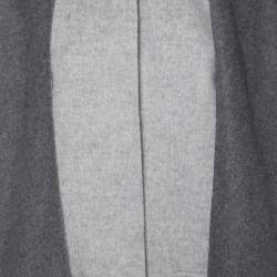 Pre Owned CH Carolina Herrera Grey Wool Reversible Detachable-Hood Cape M