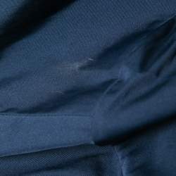 Pre Owned CH Carolina Herrera Navy Blue Taffeta Tie Front Jacket L