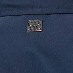 Pre Owned CH Carolina Herrera Navy Blue Taffeta Tie Front Jacket L