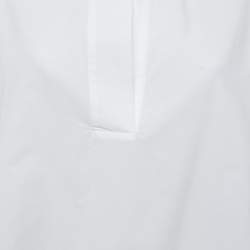 Pre Owned CH Carolina Herrera White Cotton Tie Detail Tunic Top S