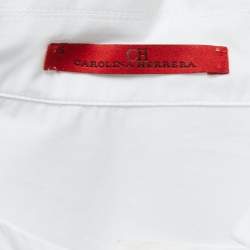 Pre Owned CH Carolina Herrera White Cotton Tie Detail Tunic Top S