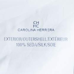 Pre Owned CH Carolina Herrera Cream Silk Pleated Ruffle Detail Top S