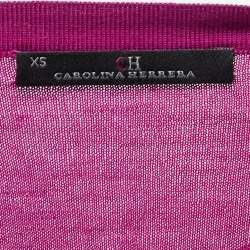 مملوكة مسبقًا CH Carolina Herrera Purple Knit Buttoned Cardigan XS