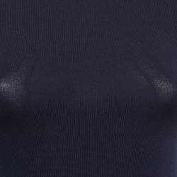 مملوكة مسبقًا CH Carolina Herrera Navy Blue Knit Sleeveless Peplum Top XS