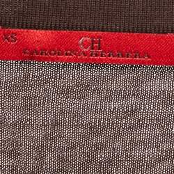 مملوكة مسبقًا CH Carolina Herrera Brown Knit Buttoned Cardigan XS