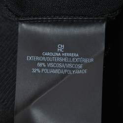 Pre Owned CH Carolina Herrera Black Knit Buttoned 3/4 Sleeve Cardigan XS