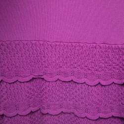 Pre Owned CH Carolina Herrera Purple Knit Sleeveless Belted Short Dress S