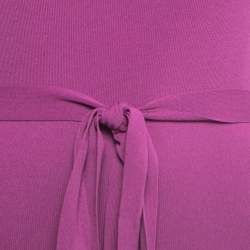 Pre Owned CH Carolina Herrera Purple Knit Sleeveless Belted Short Dress S