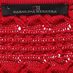 مملوكة مسبقًا CH Carolina Herrera Red Knit Sleeveless Top L
