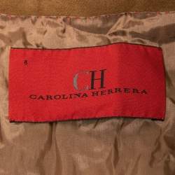CH Carolina Herrera Brown Wool Pocket Embroidered Blazer L